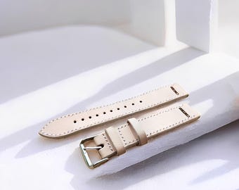 Elegant Natural Color Watch Strap Genuine Leather, Leather Watch Strap, Handmade Strap, Leather Strap, Genuine Cowhide Leather