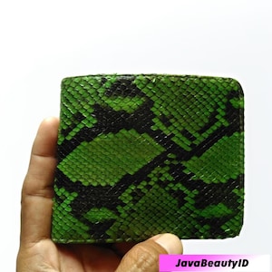 Cartera de piel de pitón verde Una combinación de belleza y durabilidad, Cartera de piel de serpiente, Cartera exótica, Cartera de color, Cartera de hombre