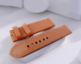 Genuine Tan Pull Up Leather Watch Band Thick And Durable, Leather Watch Strap, Handmade Strap, Leather Strap, Genuine Cowhide Leather