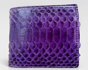 Genuine Python Snake Skin Men&#39;s Wallet Exclusive And Comfortable Purple Color,Python Skin Wallet,Snake Skin Wallet,Exotic Leather