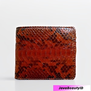 Men's Bifold Python Snake Skin Brown Wallet, Snake Skin, Exotic Wallet, Color Wallet, Men's Wallet