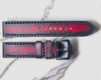 Elegant Gradient Color Genuine Leather Watch Strap, Python Snake Skin Watch Strap, Original Watch Strap, Color Watch