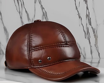 Premium Handcrafted Leather Caps, Fedora Style Cap, Trapper Style Cap, Baseball Style Cap, Genuine Leather Accessories