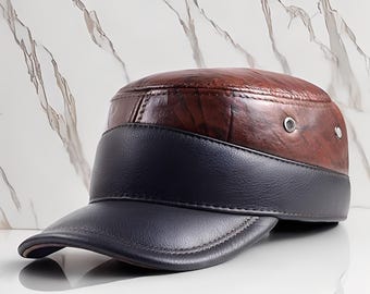 Exclusive Leather Baseball Cap, Premium Genuine Leather Hat, Genuine Cowhide, Classic Unisex Style, Unique Handmade Gift.