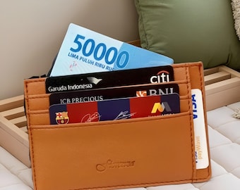 Mandy Slim Card Holder 8 Slot Wallet Minimalist Vegan Leather Credit Card Case Ultra Thin Front Pocket Organizer