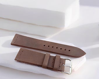 Vintage Style Genuine Leather Watch Strap, Leather Watch Strap, Handmade Strap, Leather Strap, Genuine Cowhide Leather