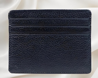 Genuine Leather Minimalist Card Holder Wallet Unisex Slim Card Case for Men and Women Personalized