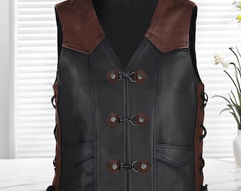 Men's Biker Vest: Look Handsome in Synthetic Leather, Leather Vest, Biker Leather Vest, Mens Leather Vest, Leather Biker Riding