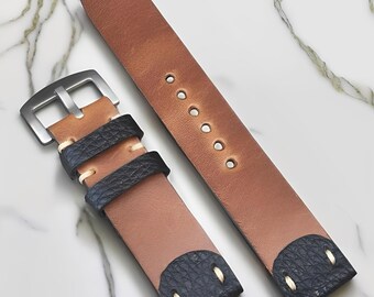 Handmade Leather Watch Strap, cow-hide Snake Skin Watch Strap, Original Watch Strap, Color Watch