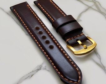Elegant Padded Brown Genuine Leather Watch Strap, Python Snake Skin Watch Strap, Original Watch Strap, Color Watch