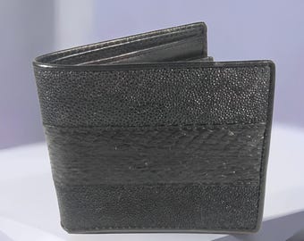Black Snake Genuine Leather Men's Wallet Comfortable Folding Wallet,Snake Skin,Exotic Wallet,Color Wallet,Men's Wallet,Leather Wallet