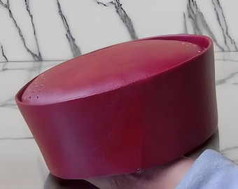 Men's Real Leather Peci, Genuine Leather Peci Cap, Traditional Muslim Prayer Hat, Songkok Kopiah, Colorful Pull Up Leather, Islamic Gift