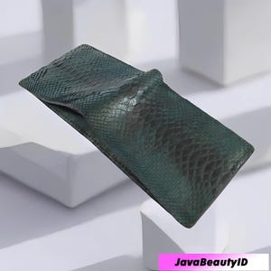 Bequeme dunkelgrüne Schlangen-echtes Leder-Herren Brieftasche, Schlangen-Haut, exotische Brieftasche, Farbe Brieftasche, Herren Brieftasche, Leder Brieftasche