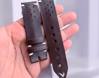 Genuine Cowhide Leather Watch Strap Handmade Vintage Brown Motif and Durable,Leather Watch Strap,Handmade Strap,Leather Strap