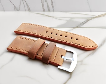 Vintage Style Men Cowhide Leather Watch Strap, Leather Watch Strap, Handmade Strap, Leather Strap, Genuine Cowhide Leather