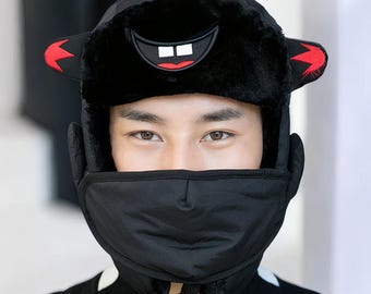 Cappello invernale Ushanka con paraorecchie in pelliccia sintetica, divertente, per uomo e donna, caldo e originale.