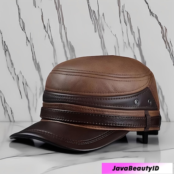 Classic Genuine Leather Cap, Vintage Baseball Hat, Adjustable Snapback, Men's Retro Trucker Style, Vintage Dad Hat, High Quality Gift