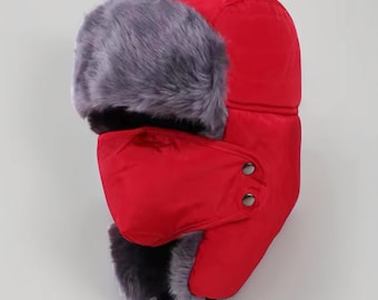 Ushanka impermeabile con pelliccia sintetica spessa e mascherina