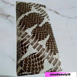 Herren Geldbörse Python Schlangenhaut Blau Bifold Modell, Schlangenhaut, Exotische Geldbörse, Farbe Geldbörse, Herren Geldbörse, Leder Geldbörse