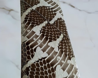 Herenportemonnee python slangenleer blauw dubbelgevouwen model, slangenleer, exotische portemonnee, gekleurde portemonnee, herenportemonnee, leren portemonnee