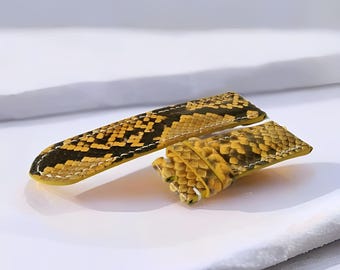 Handmade Genuine Python Snake Skin Watch Strap Elegant and Comfortable,Python Snake Skin Watch Strap,Original Watch Strap,Color Watch Strap
