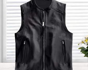 Riders Men's Synthetic Leather Vest Look Cool and Tough, Leather Vest, Biker Leather Vest, Mens Leather Vest, Leather Biker Riding