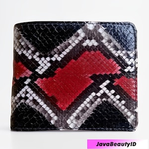 Cartera única de piel de pitón multicolor: piel auténtica, piel de pitón, piel de serpiente, piel exótica, piel de serpiente