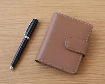 Personalized Light Brown Leather Wallet, Large Capacity Card Holder, Slim Genuine Cowhide Organizer, 24 Slot Card Case