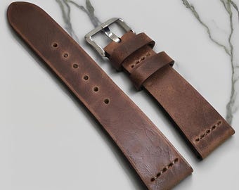 Cowhide Watch Strap Simple Brown Model, Python Snake Skin Watch Strap, Original Watch Strap, Color Watch