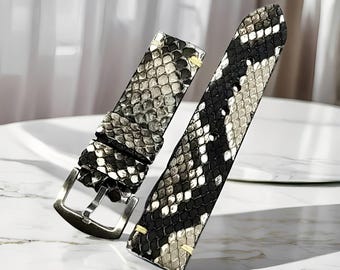 Genuine Python Leather Strap Handmade Premium Watch Natural Color,Python Snake Skin Watch Strap,Original Watch Strap,Color Watch Strap