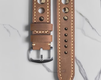 Men's Rally Leather Watch Strap, Leather Watch Strap, Handmade Strap, Leather Strap