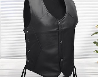 Leather Vest Synthetic Leather Vest Biker Vest Men's Vest, Leather Vest, Biker Leather Vest, Mens Leather Vest,Leather Biker Riding
