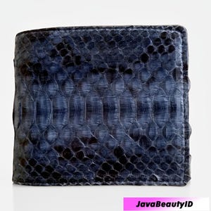 Cartera sofisticada para hombre en piel de pitón auténtica (gris), piel de pitón, piel de serpiente, piel exótica, piel de serpiente