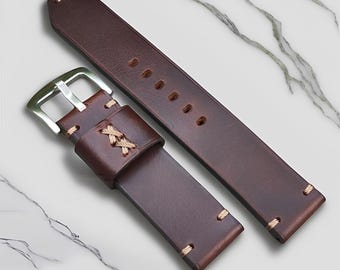 Leather Watch Straps Handmade Leather Watch Straps, cow-hide Snake Skin Watch Strap, Original Watch Strap, Color Watch