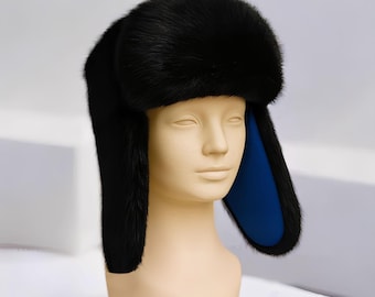 Cappello da cacciatore russo autentico, berretto da caccia invernale spesso unisex, berretto da sci con paraorecchie in stile sovietico, attrezzatura per il freddo