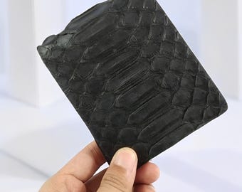 Python Snake Skin Men's Wallet – Black,Snake Skin,Exotic Wallet,Color Wallet,Men's Wallet,Leather Wallet