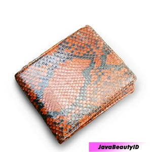 Exotic Brown Python Wallet for Men – Genuine Leather Bifold, Snake Skin,Exotic Wallet,Color Wallet,Men's Wallet