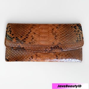 Fashionable Python Skin Wallet – Timeless Brown Elegance, Snake Skin,Exotic Wallet,Color Wallet,Men's Wallet