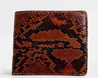 Python Snake Skin Men's Wallet Brown, Snake Skin, Exotic Wallet, Color Wallet, Men's Wallet