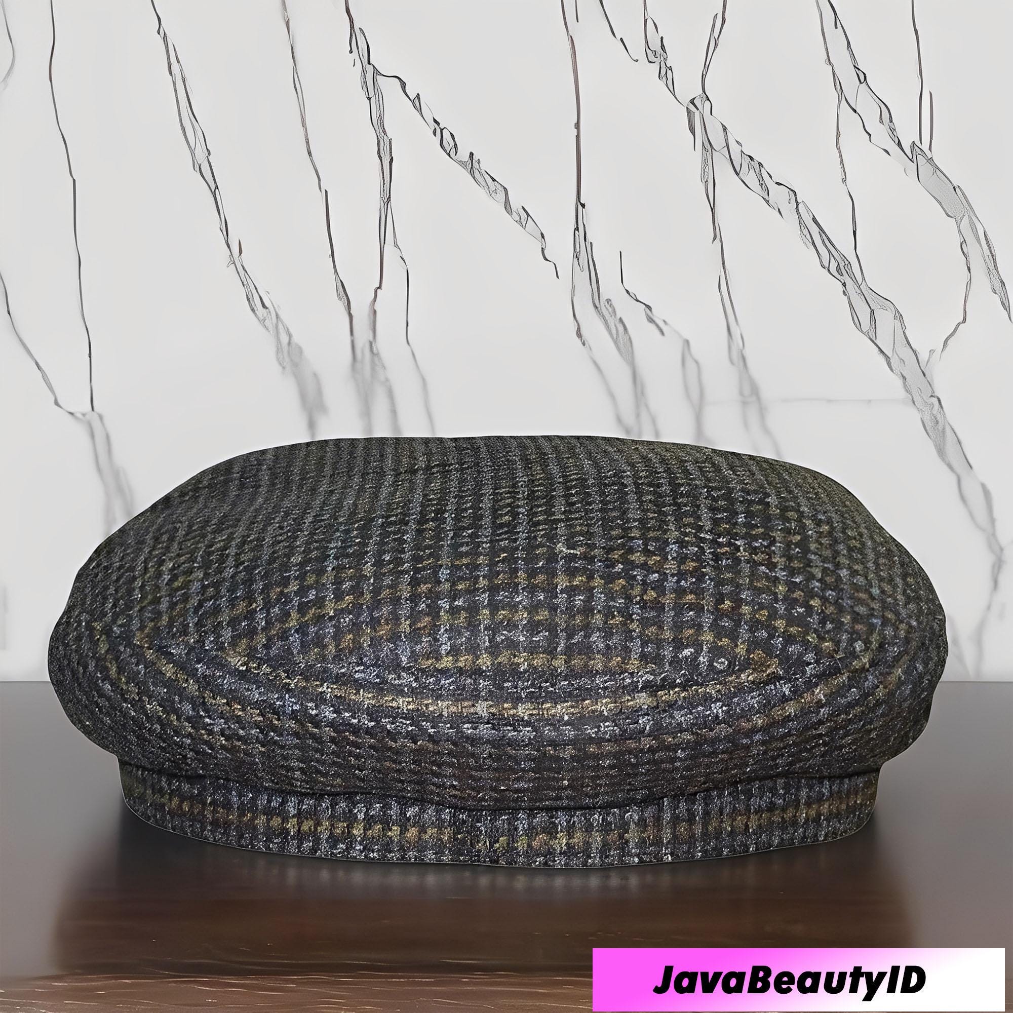 Vintage Wool Tweed Fiddler Cap, Unisex Blue Brown Checkered Fisherman ...