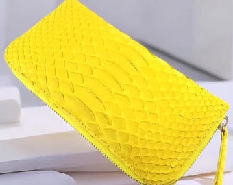 Cartera de piel de serpiente pitón para mujer: una opción elegante y moderna, piel de serpiente, cartera exótica, cartera de color, cartera de mujer, cartera de cuero