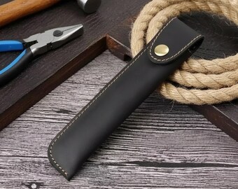 Funda de cuero genuino para bolígrafo, estuche minimalista para un solo bolígrafo, estuche artesanal de piel de vaca.
