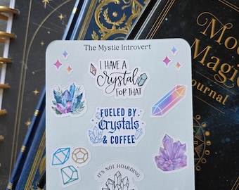 Mystische Kristall Aufkleber Bogen | Witchy Planer Sticker