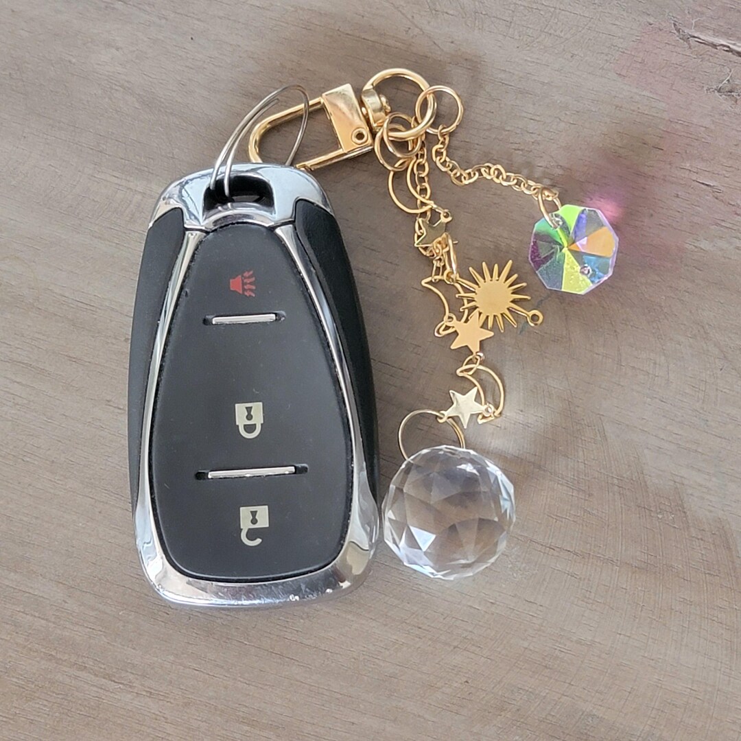 Celestial Crystal Prism Keychain | Sun, Moon & Star Car Key Accessory ...