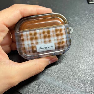 Ins Fashion Brown Grid Case, 3D Airpods Pro 2 Case | Airpods 4 Case - Gift For Her