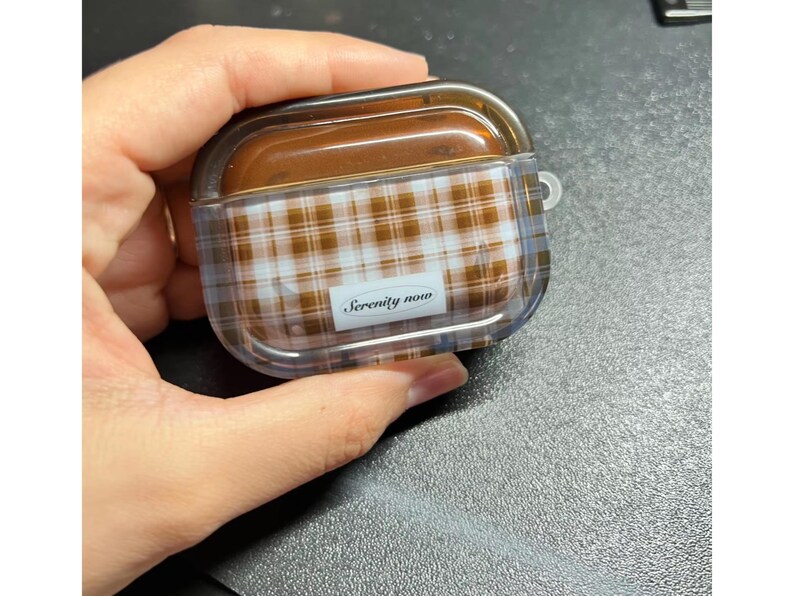 Ins Fashion Brown Grid Case, 3D Airpods Pro 2 Case | Airpods 4 Case - Gift For Her