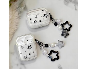 Star Airpods Case, Y2k Airpods Pro Case, Kopfhörer Schutzhülle mit Schlüsselanhänger | AirPods Pro 2 Cover - Geschenk für Sie