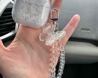 Butterfly Airpod Case, Airpods Case With Keychain, Earphone Case for Apple Airpods 1 2 3 and 4 | Gift For Her