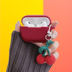 Cherry Airpods Case, Knitted Airpod Covers, Earphone Case For Airpods Pro 2 | Airpods 4 Case - Gift For Her
