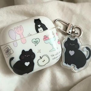 Black Cat Earphone Protective Case, 3D Airpods Pro 2 Case | Airpods 4 Case, Gift For Her